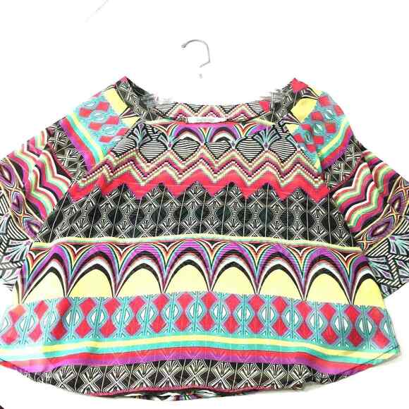 Karlie‎ Top Womens Small Sheer Batwing Sleeves Boho Crop Blouse - Picture 6 of 6